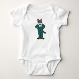 Cat as Groom with Suit & Ribbon Baby Bodysuit