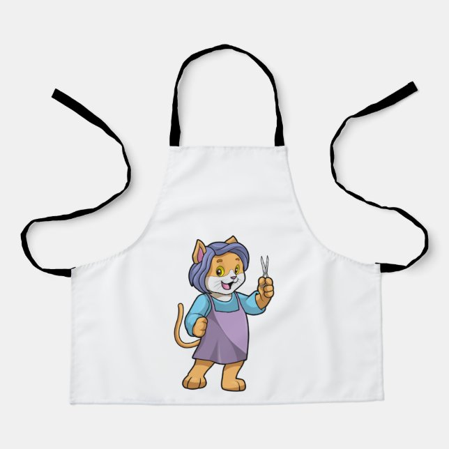Cat as Hairdresser with Scissors Apron (Front)