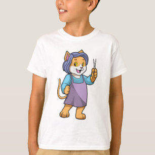 Cat as Hairdresser with Scissors T-Shirt