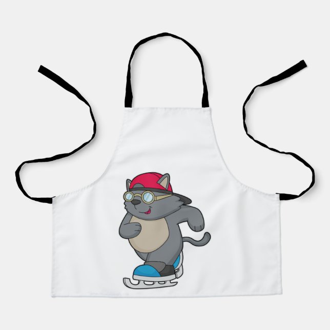 Cat as Ice Skater with Ice skates Apron (Front)