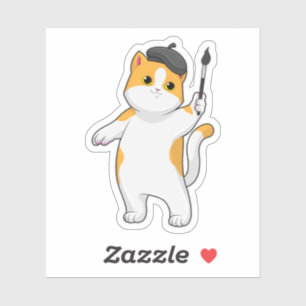 Cat as Painter with Paint brush