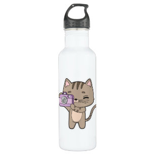 Cat as Photographer with Camera 710 Ml Water Bottle