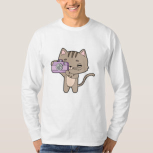 Cat as Photographer with Camera T-Shirt