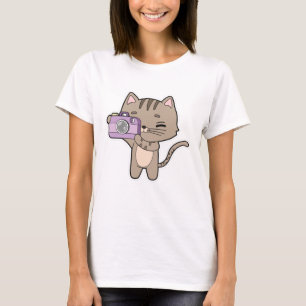 Cat as Photographer with Camera T-Shirt