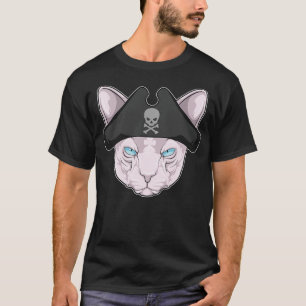 Cat as Pirate with Pirate hat T-Shirt