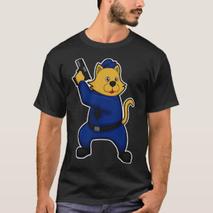 Cat as Police officer with Gun T-Shirt