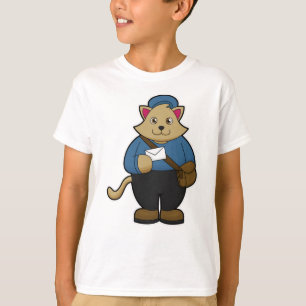 Cat as Postman with Envelope & Bag T-Shirt