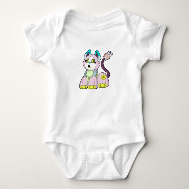 Cat as Robot Baby Bodysuit (Front)