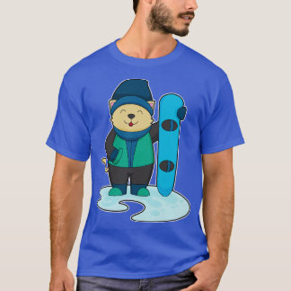 Cat As Snowboarder With Snowboard T-Shirt