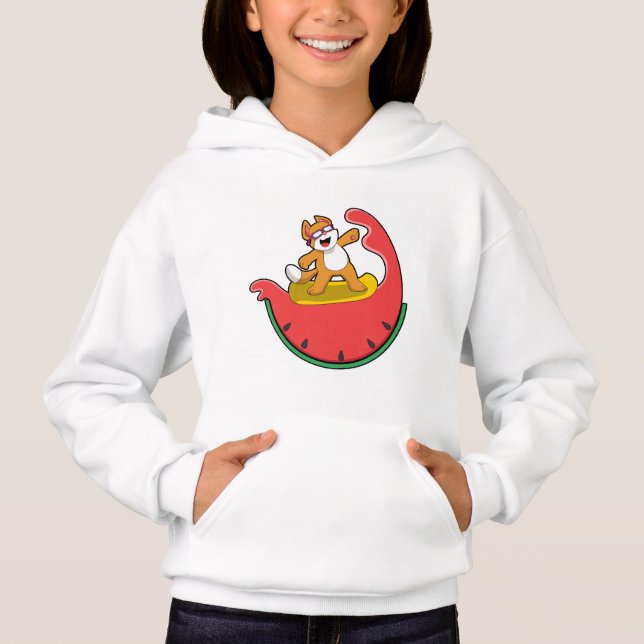 Cat as Surfer with Watermelon (Front)