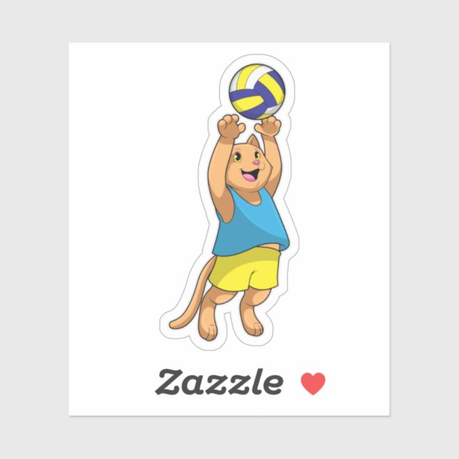 Cat as Volleyball player with Volleyball (Sheet)