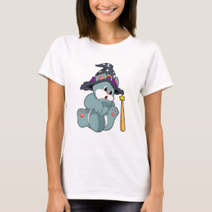 Cat as Wizard with Magic wand & Hat T-Shirt