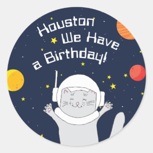 Cat Astronaut Animal With Space Helmet Clipart Bab Classic Round Sticker