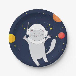 Cat Astronaut Animal With Space Helmet Clipart Bab Paper Plate