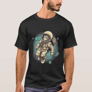 Cat Astronaut Floating In Space T-Shirt
