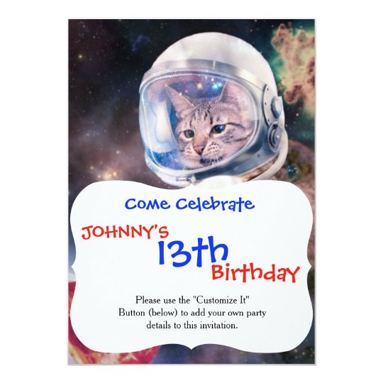 cat astronaut - funny cats - cats in space card