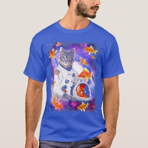Cat Astronaut in Cosmic Space Funny s for Weird Pe T-Shirt