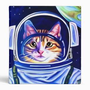 Cat Astronaut in Space Binder