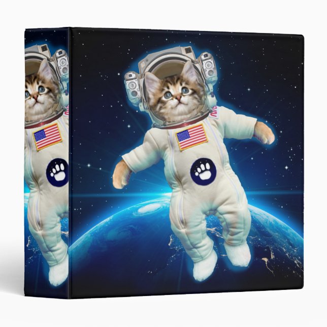 Cat astronaut in space binder (Front/Spine)