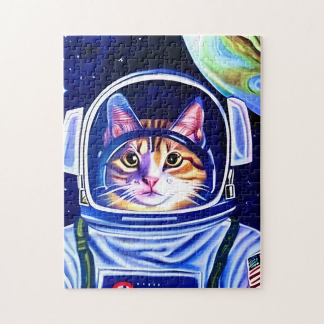Cat Astronaut in Space  Jigsaw Puzzle (Vertical)