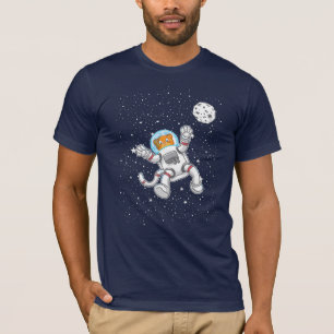 Cat Astronaut In Space Suit Funny Astronomy T-Shirt