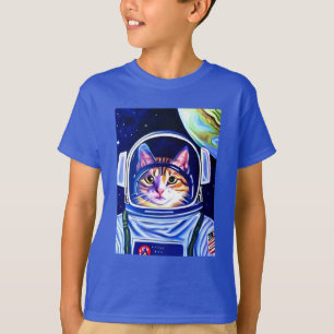 Cat Astronaut in Space  T-Shirt