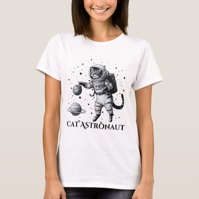 Cat Astronaut T-Shirt (Front)