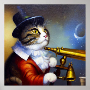 Cat Astronomer Poster
