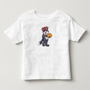 Cat at Baseball with Baseball glove.PNG Toddler T-shirt