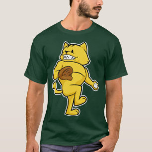 Cat at Baseball with Catch glove T-Shirt