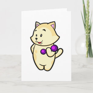 Cat at Biceps training with Dumbbell Card