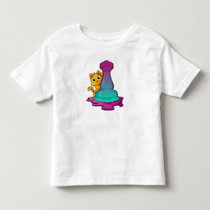 Cat at Chess with Chess piece Rook Toddler T-shirt