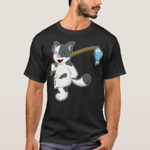 Cat at Fishing with Fishing rod 1 T-Shirt