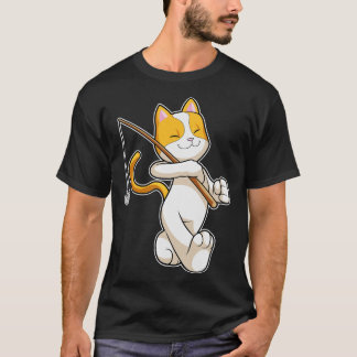 Cat at Fishing with Fishing rod T-Shirt