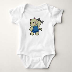 Cat at Fitness with Dumbbell Baby Bodysuit