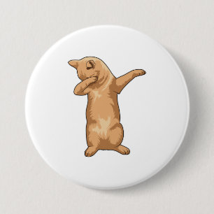 Cat at Hip Hop Dance Dab 3 Inch Round Button