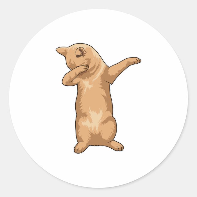 Cat at Hip Hop Dance Dab Classic Round Sticker (Front)