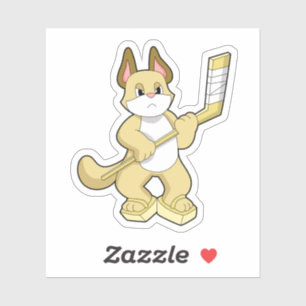 Cat at Ice hockey with Ice hockey stick