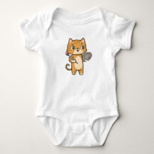 Cat at Painting with Colour & Brush Baby Bodysuit