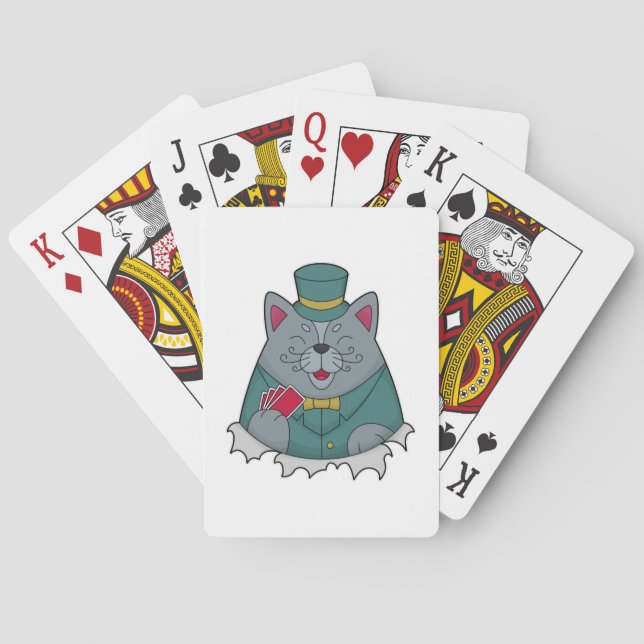 Cat at Poker with Poker cards (Back)