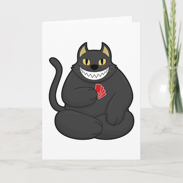 Cat at Poker with Poker cards (Front)