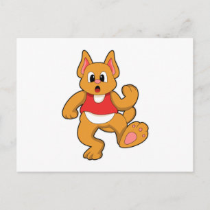 Cat at Running Postcard