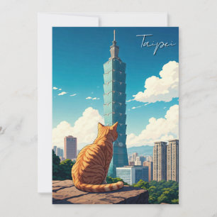 Cat at Taipei 101 Taiwan Holiday Card