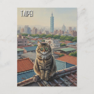 Cat at Taipei 101 Taiwan Postcard