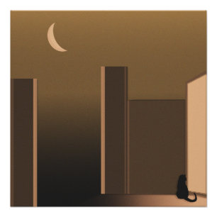 Cat At The Door Poster