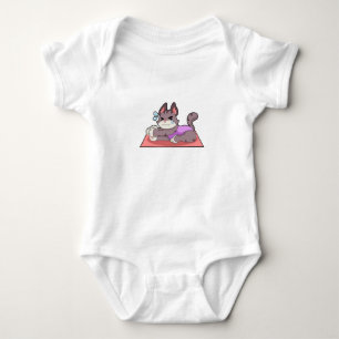 Cat at Yoga Fitness Baby Bodysuit