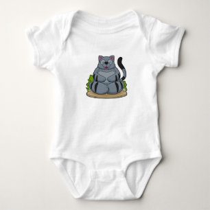 Cat at Yoga Fitness Baby Bodysuit