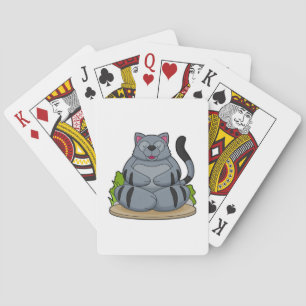 Cat at Yoga Fitness Playing Cards
