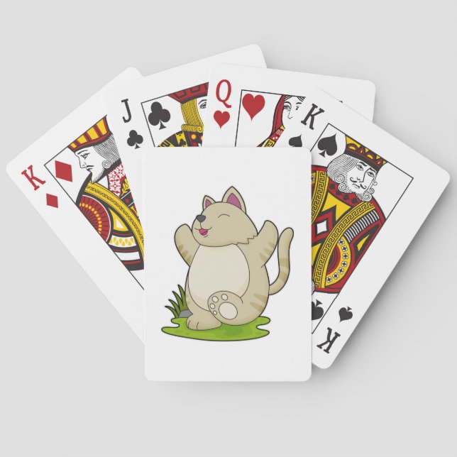Cat at Yoga Playing Cards (Back)