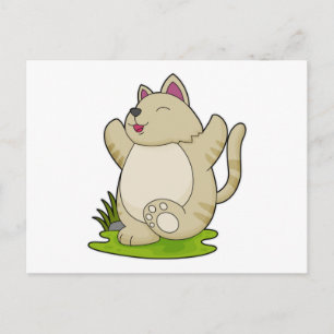 Cat at Yoga Postcard